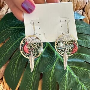 BOGO FREE dangly feather Dreamcatcher earrings earthbound